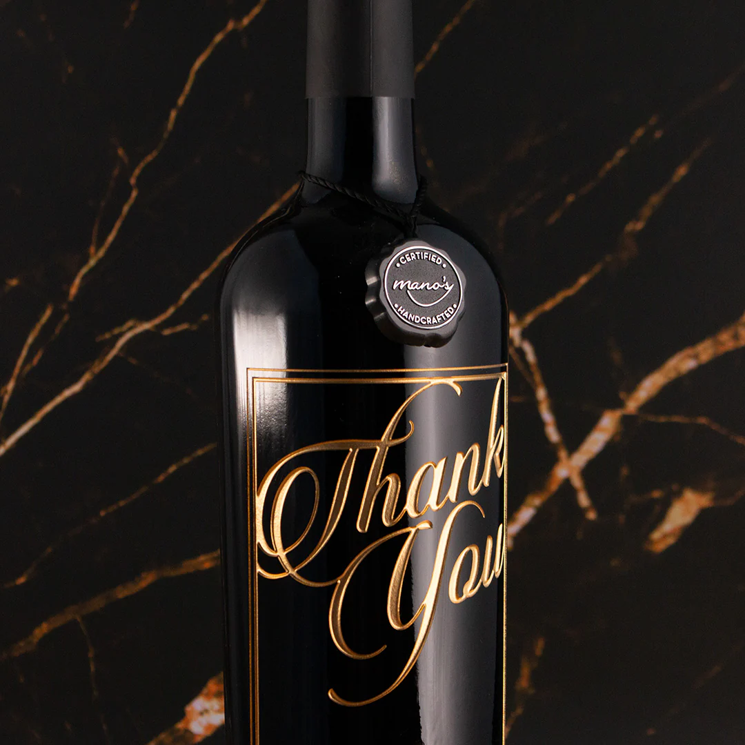 Thank You Script Custom Etched Wine - Image 4