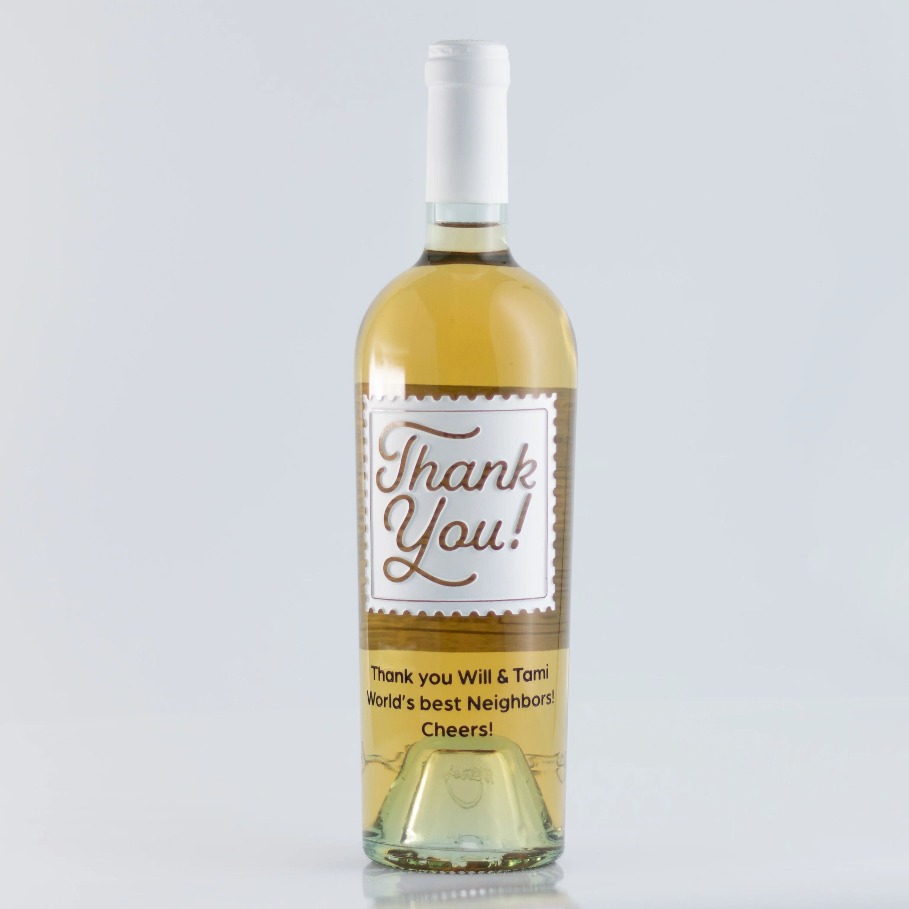 Thank You Stamp Chardonnay Custom Etched Wine - Image 3