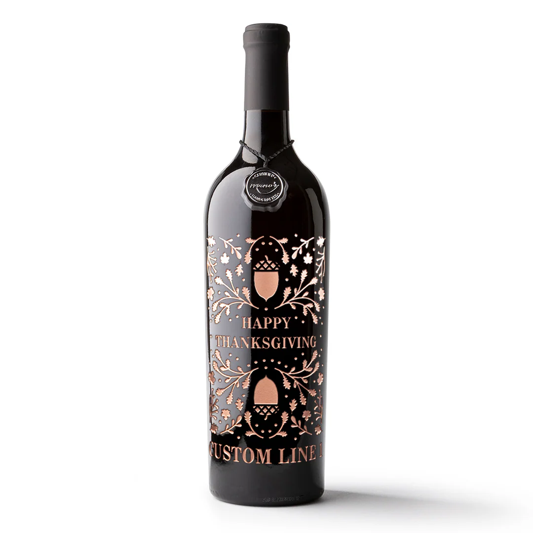 Thanksgiving Foliage Frame Custom Etched Wine - Image 5