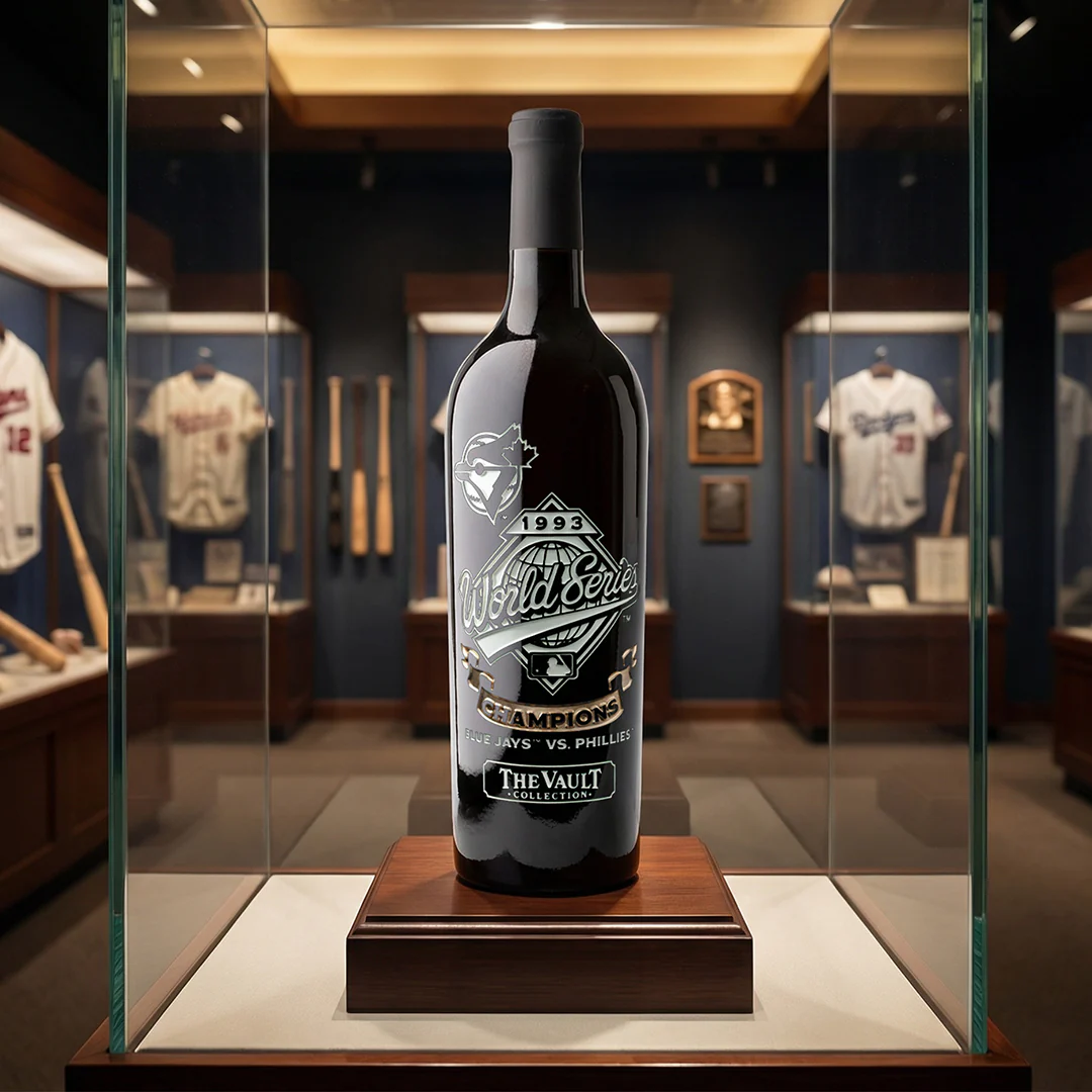 Toronto Blue Jays 1993 World Series Vault Etched Wine - Image 4