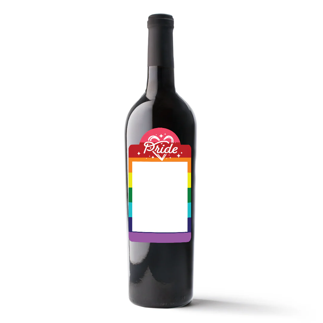 Traditional Pride Flag Custom Photo Label Wine - Image 5