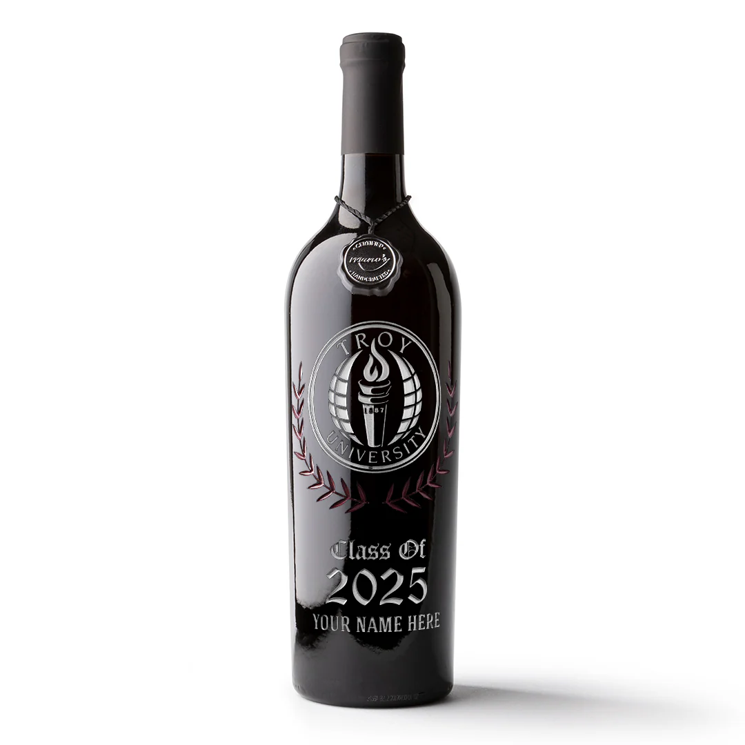 Troy University Custom Alumni Etched Wine - Image 5