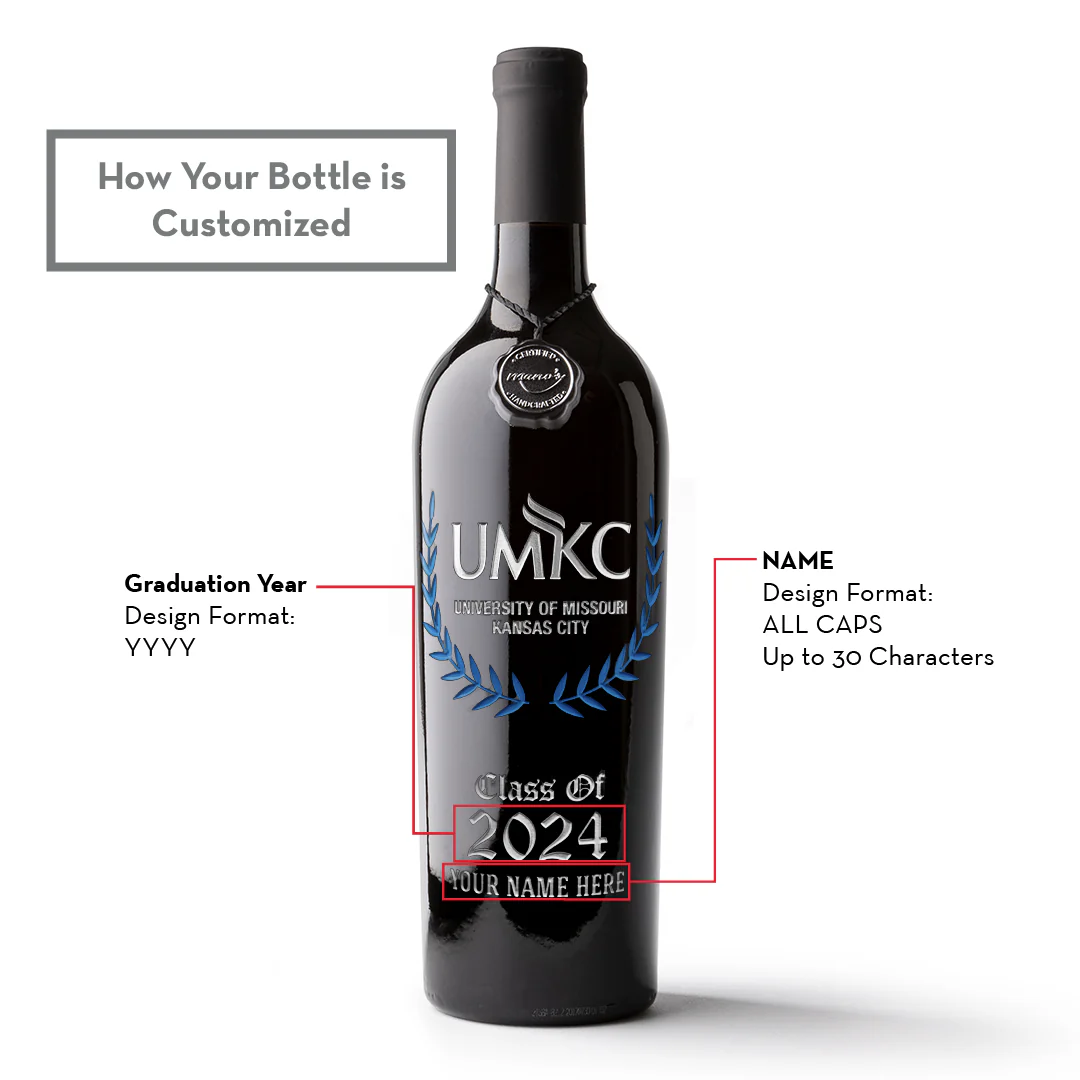 UMKC Custom Alumni Etched Wine - Image 3