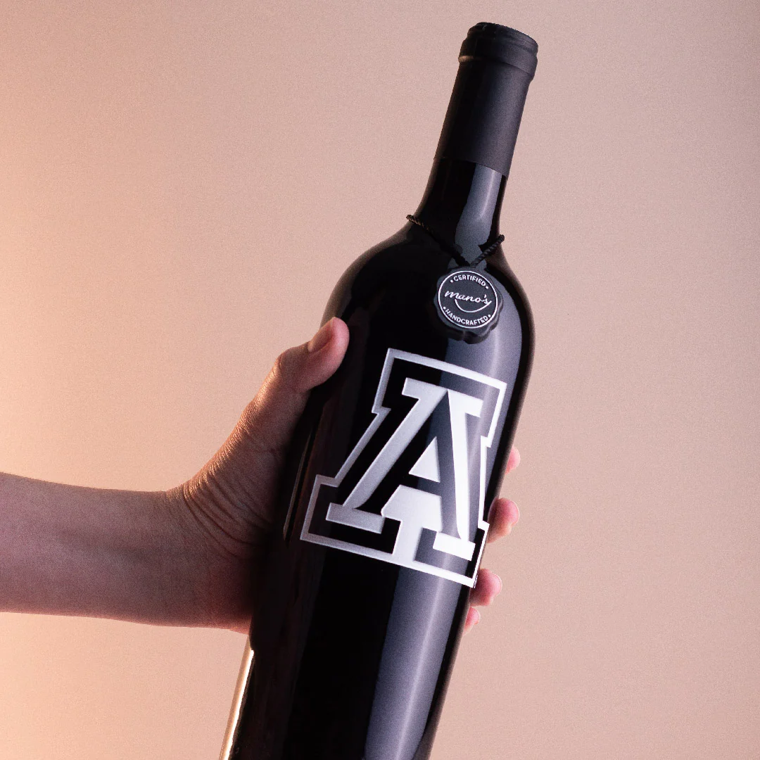 University of Arizona Logo Etched Wine - Image 2