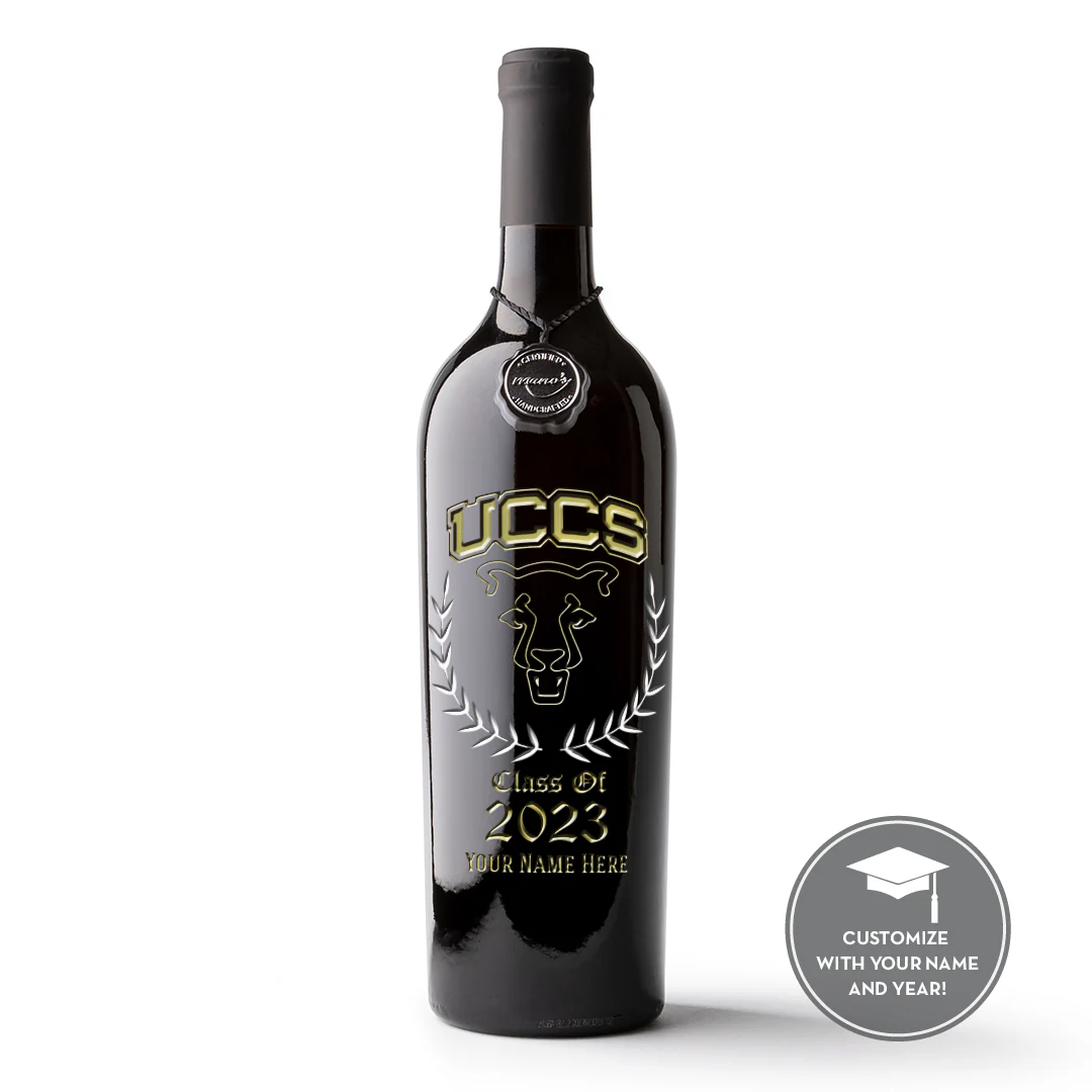 University of Colorado Colorado Springs Custom Alumni Etched Wine