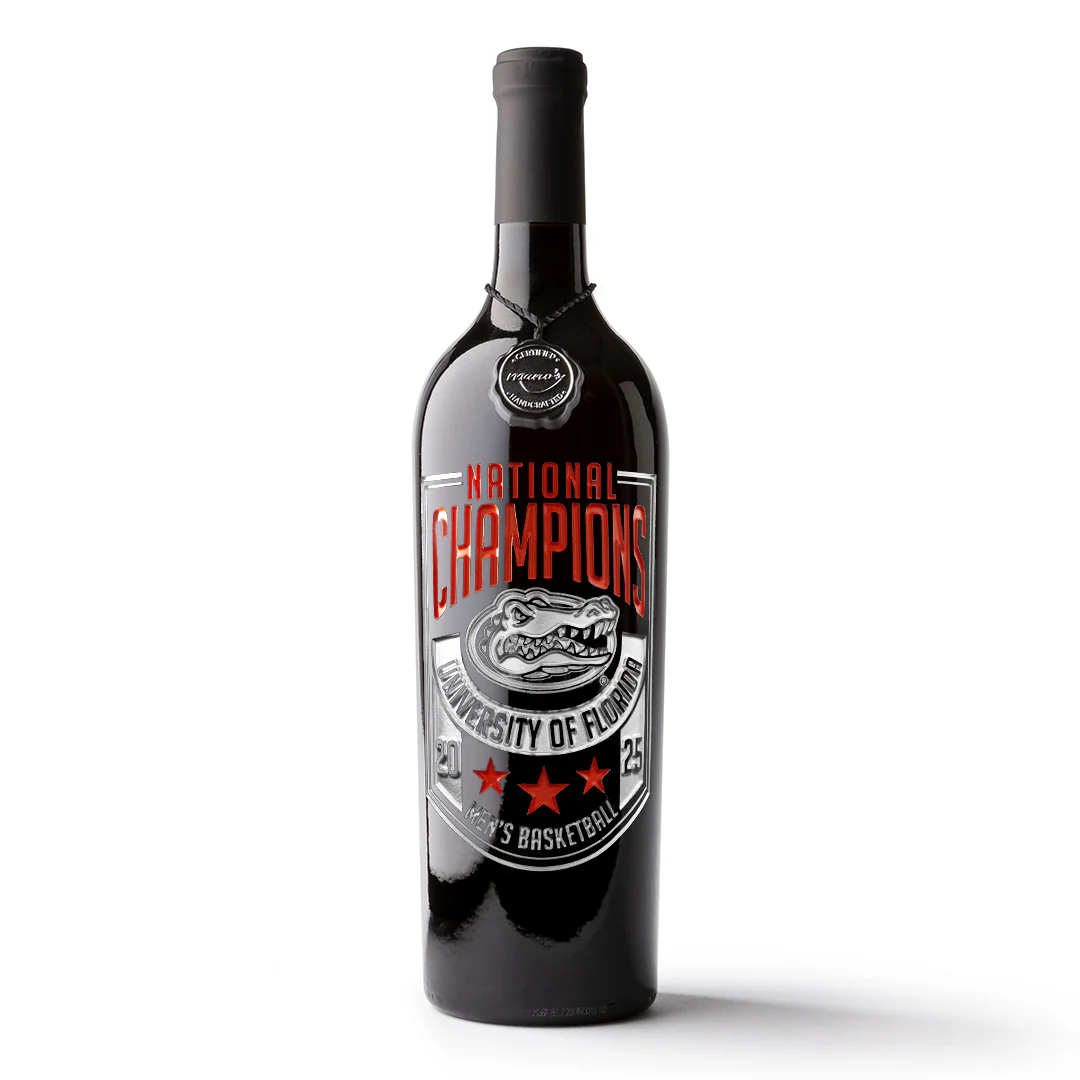 University of Florida 2025 National Champions Banner Etched Wine