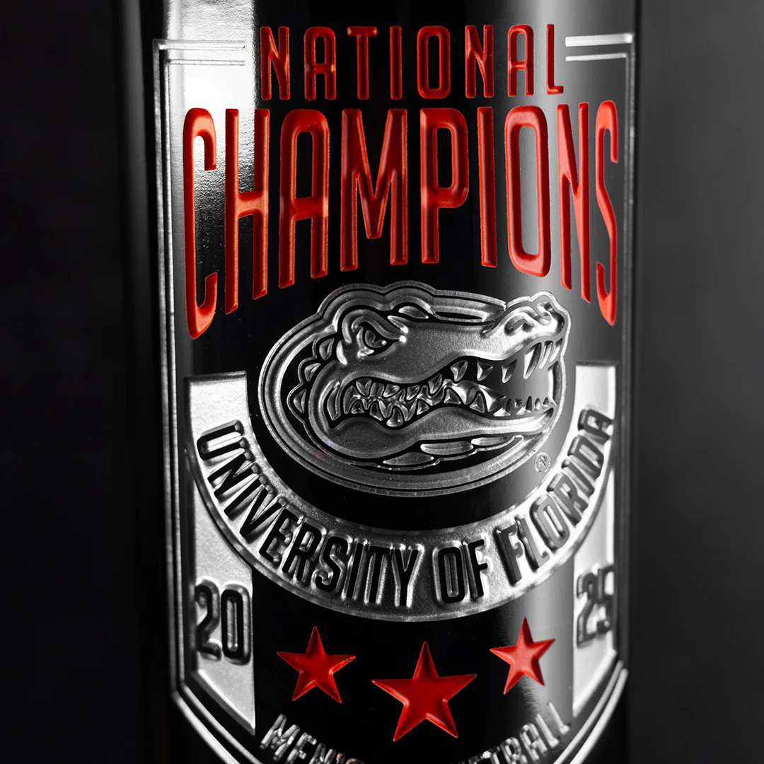 University of Florida 2025 National Champions Banner Etched Wine - Image 2