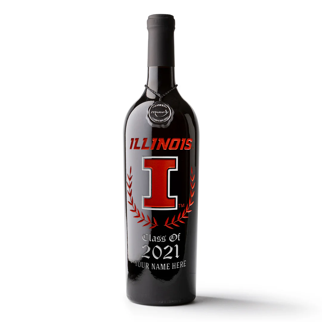 University of Illinois Custom Alumni Etched Wine - Image 5