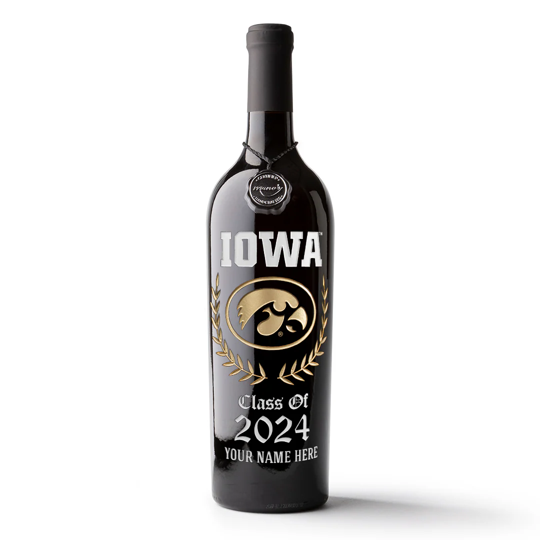 University of Iowa Custom Alumni Etched Wine - Image 4