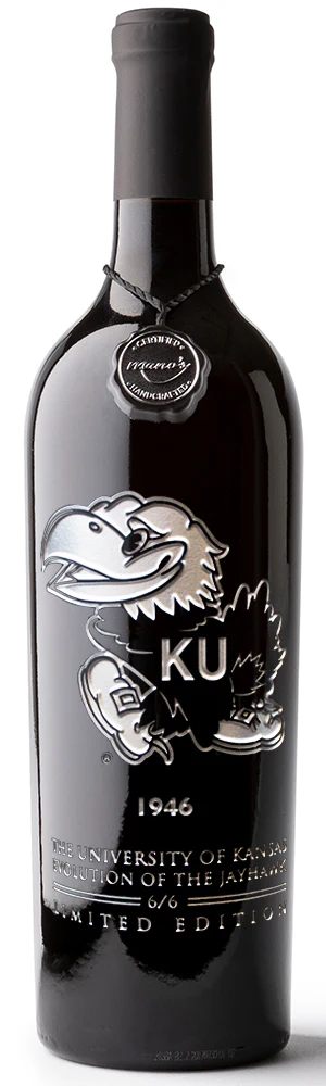 University of Kansas Evolution Etched Wine 6 Pack - Image 8