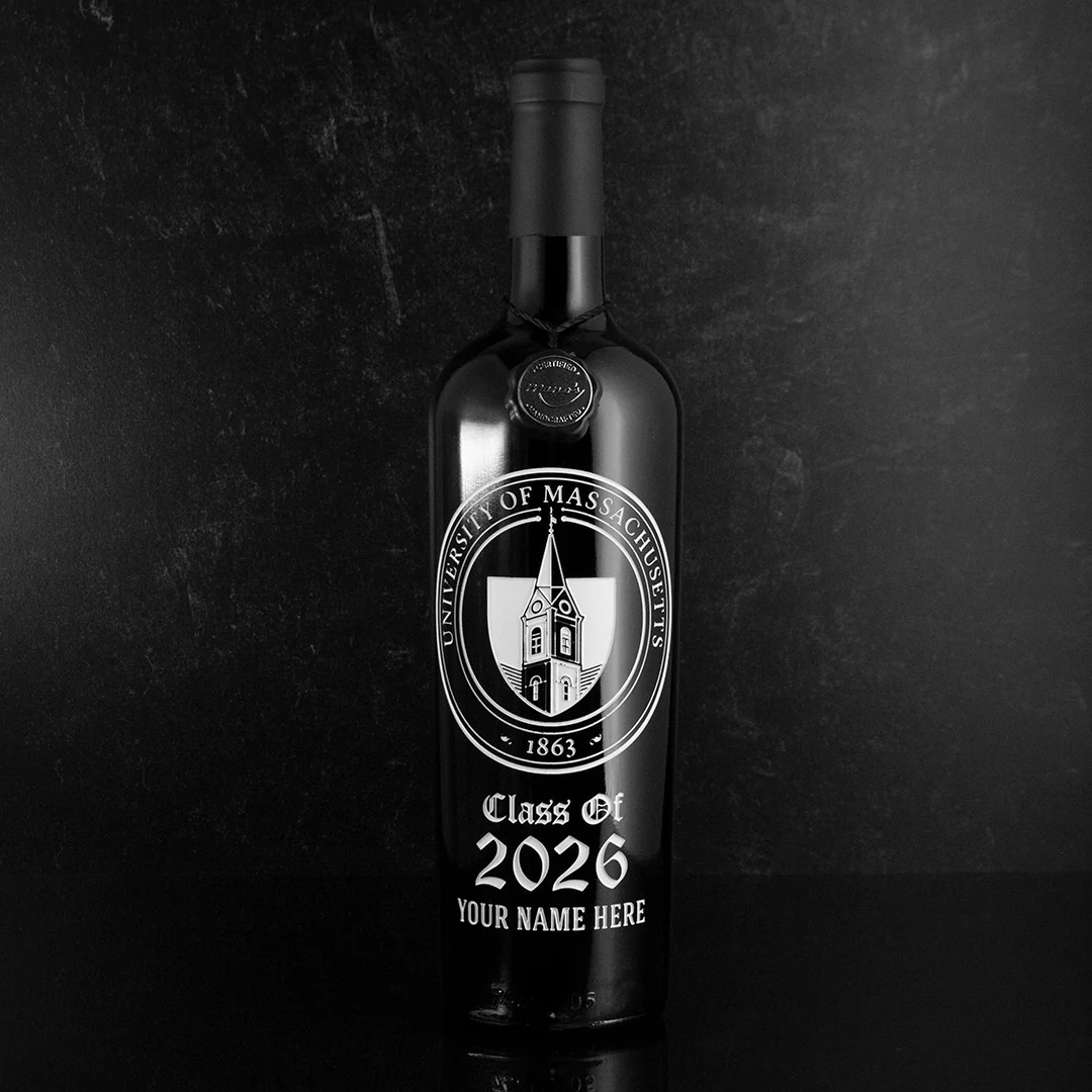 University of Massachusetts Custom Alumni Etched Wine - Image 2