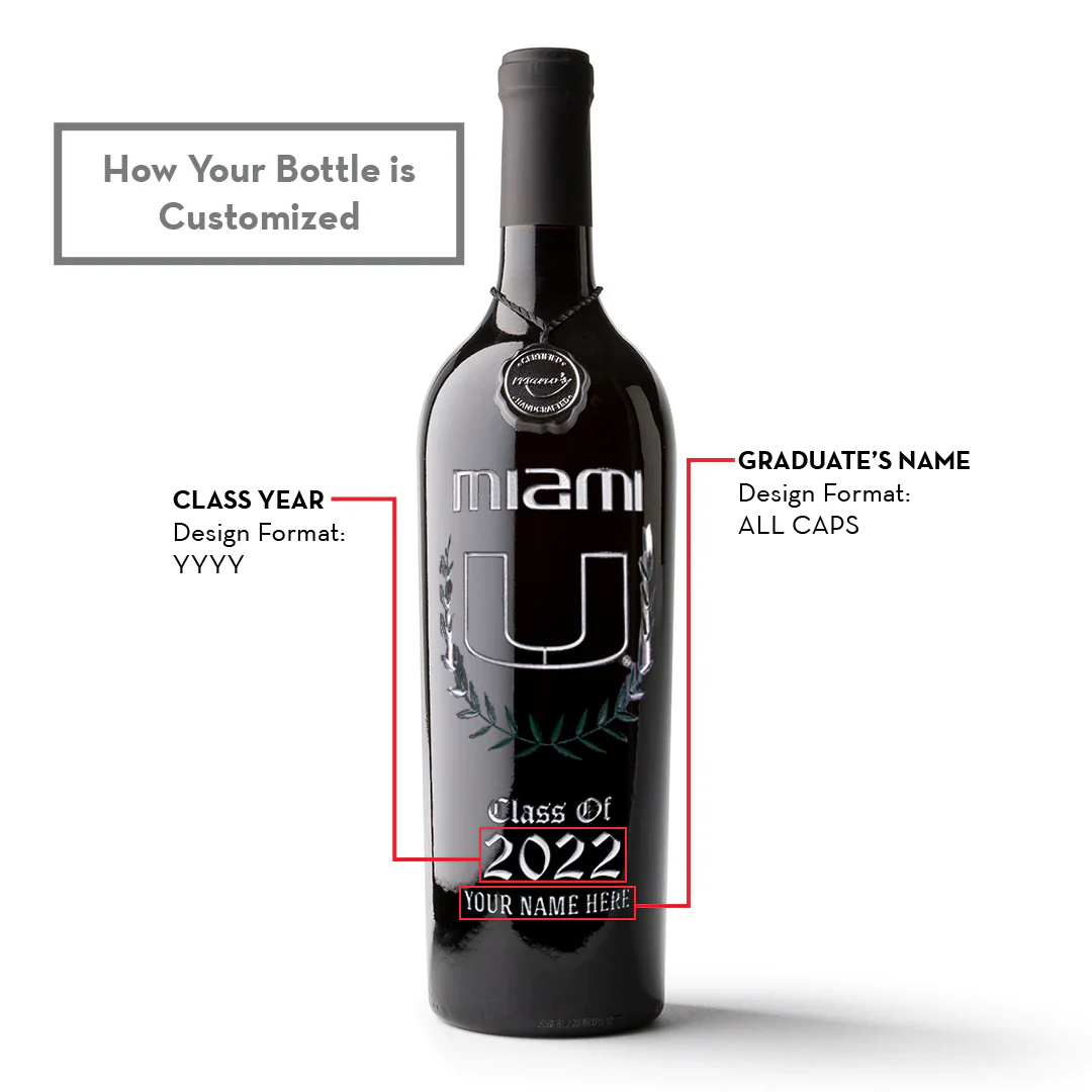 University of Miami Custom Alumni Etched Wine - Image 3