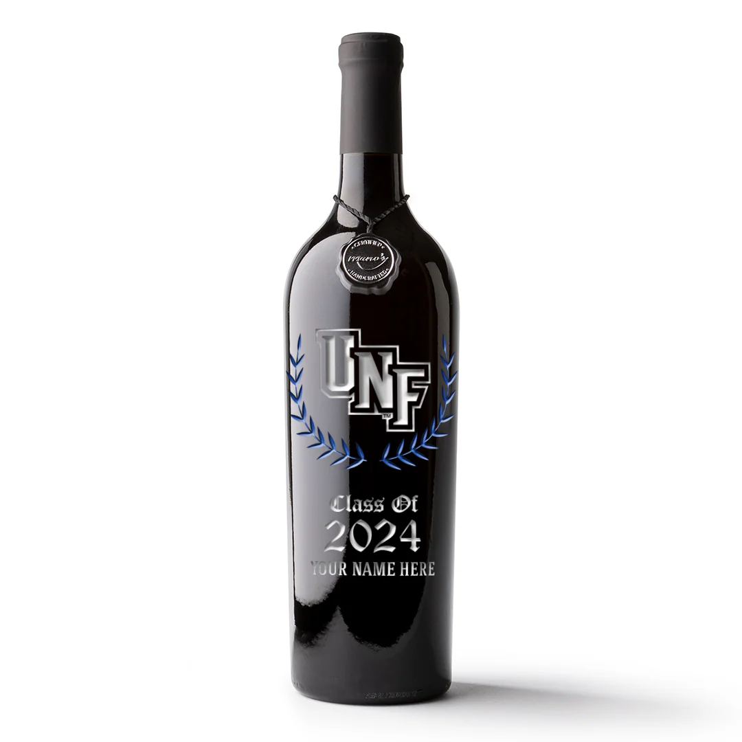 University of North Florida Custom Alumni Etched Wine - Image 3