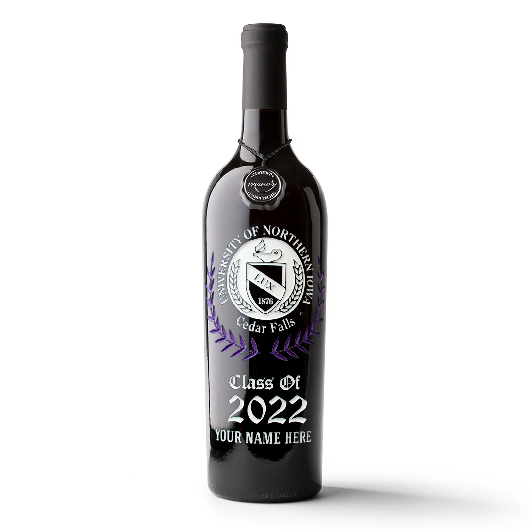 University of Northern Iowa Custom Alumni Etched Wine - Image 4