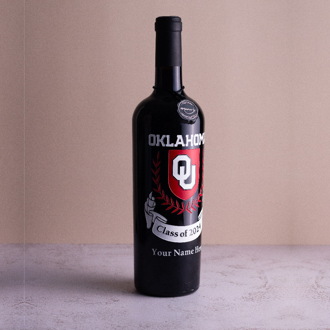 University of Oklahoma Custom Alumni Etched Wine - Image 10