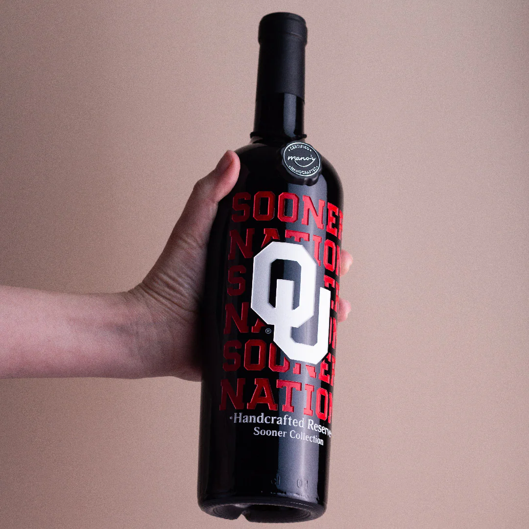 University of Oklahoma Sooner Nation Etched Wine - Image 3