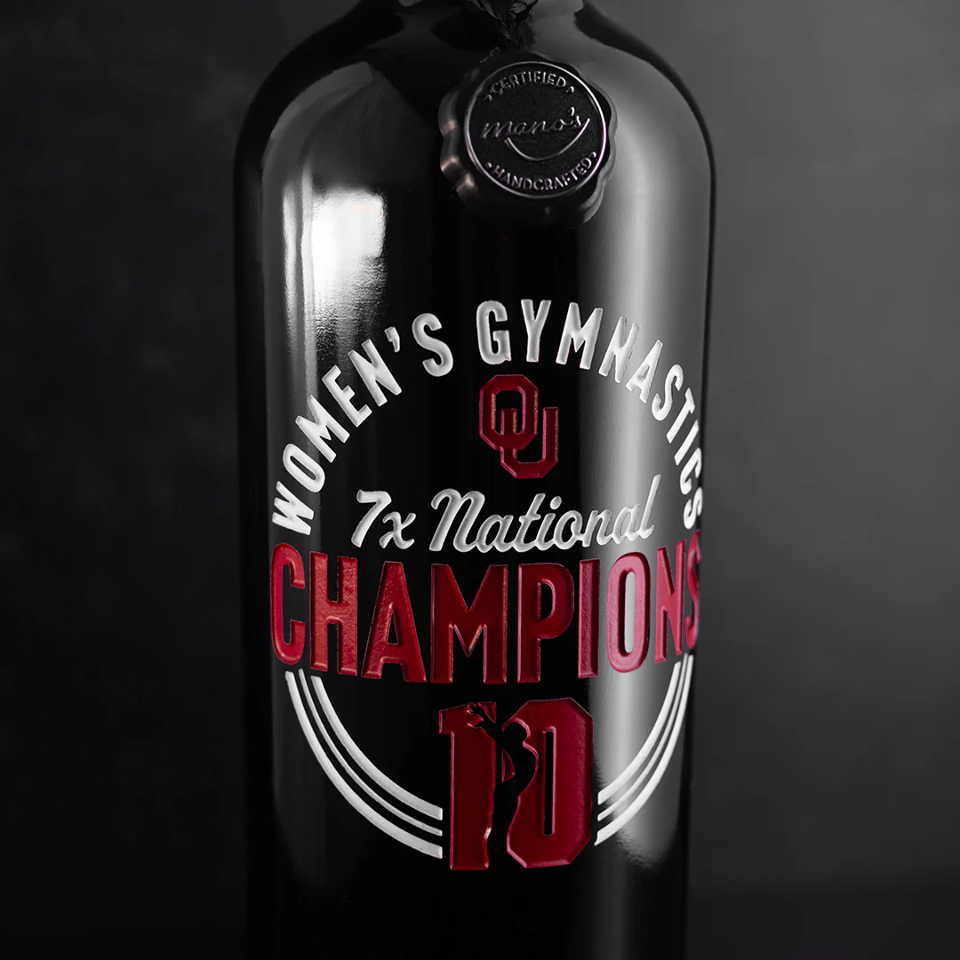 University of Oklahoma Women's Gymnastics 7x Champions Etched Wine - Image 4