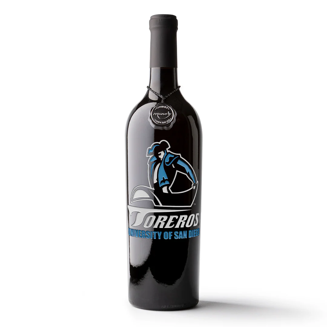 University of San Diego Toreros Etched Wine