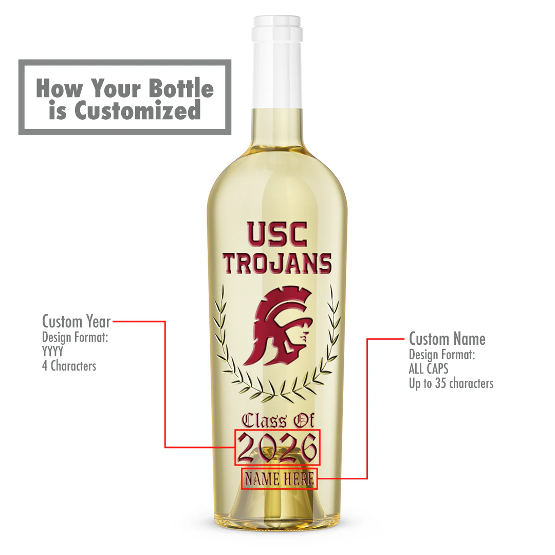 USC Custom Graduate Etched Chardonnay - Image 2