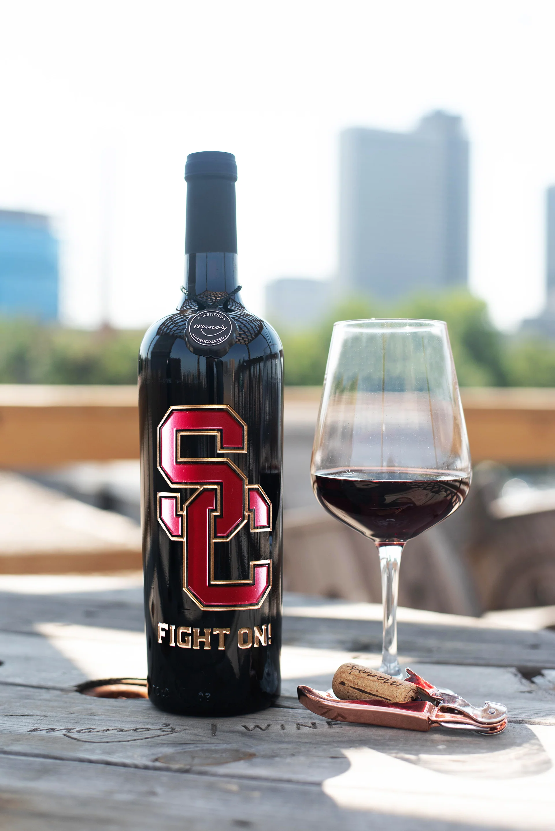 USC Fight On! Etched Wine - Image 3