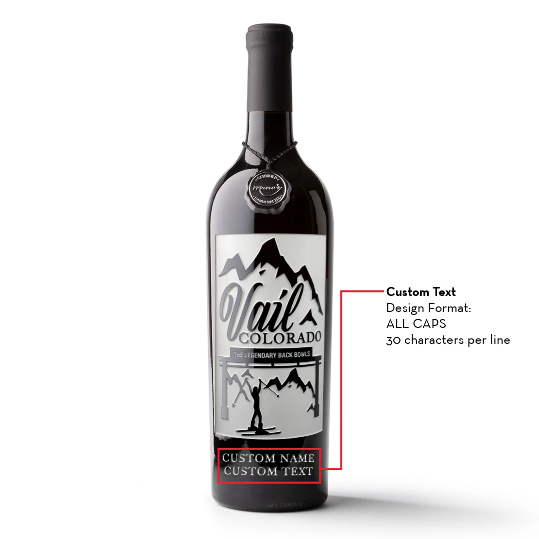 Vail Colorado Custom Legendary Back Bowls Etched Wine - Image 2