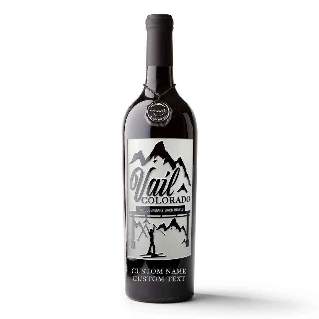Vail Colorado Custom Legendary Back Bowls Etched Wine - Image 3