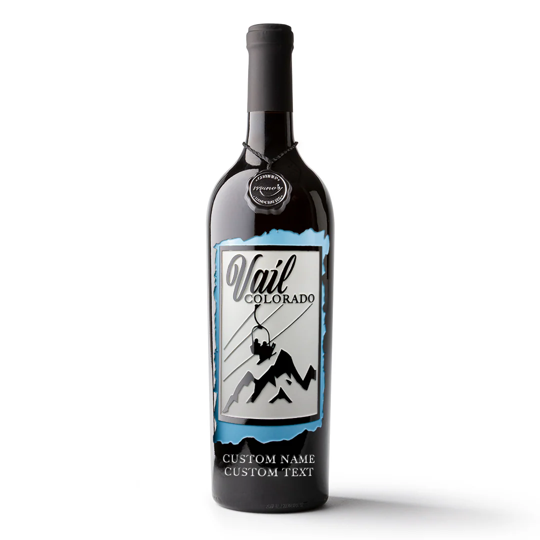 Vail Colorado Custom Poster Etched Wine - Image 3