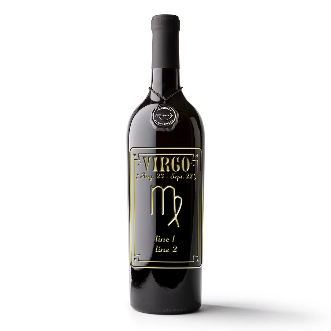 Virgo Custom Etched Wine Bottle - Image 3