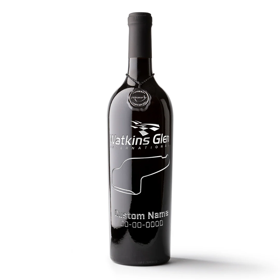 Watkins Glen International Custom Etched Wine