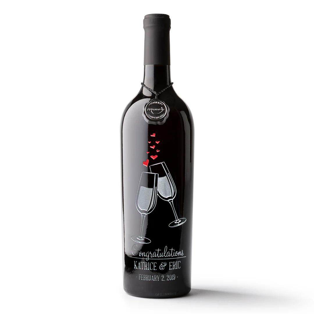 Wedding Cheers Custom Etched Wine Bottle - Image 3