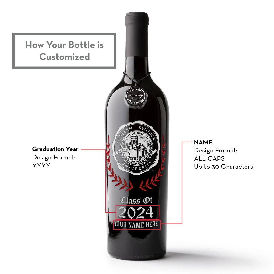Western Kentucky University Custom Alumni Etched Wine - Image 3
