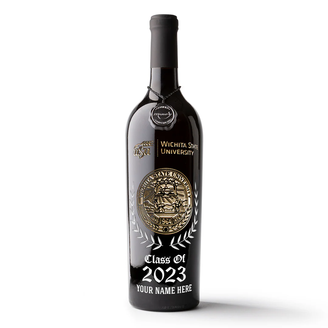 Wichita State University Custom Alumni Etched Wine Bottle - Image 5